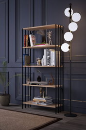 Hanah Home Verona Estantería Negro y Pino Atlántico